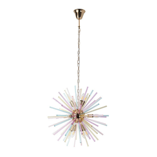 Pendantlightie - Modern 12 - Light Rainbow Colorful Sputnik Starburst Chandelier - Chandeliers - Gold -