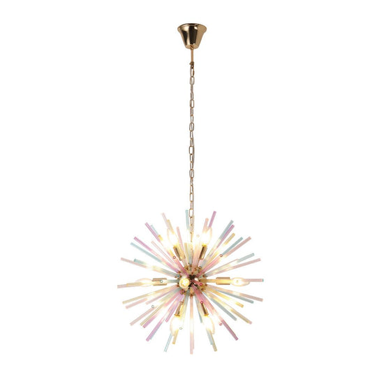 Pendantlightie - Modern 12 - Light Rainbow Colorful Sputnik Starburst Chandelier - Chandeliers - Gold -