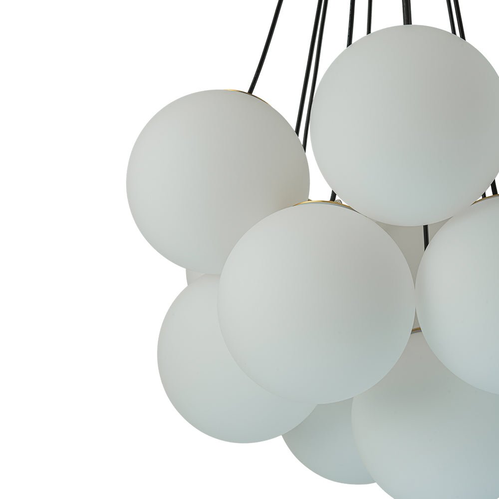 Pendantlightie - Modern 13 - Light Soap Glass Bubble Cluster Chandelier - Chandeliers - Brass -