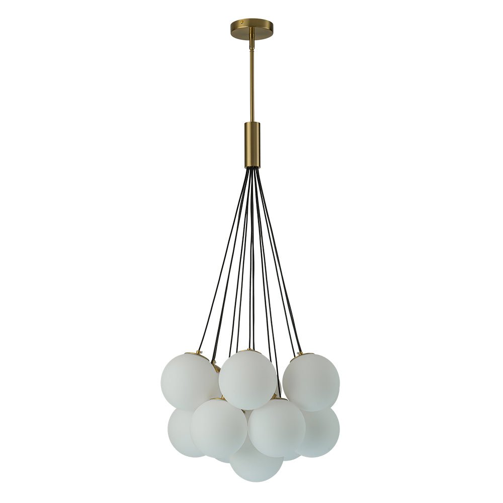Pendantlightie - Modern 13 - Light Soap Glass Bubble Cluster Chandelier - Chandeliers - Brass -