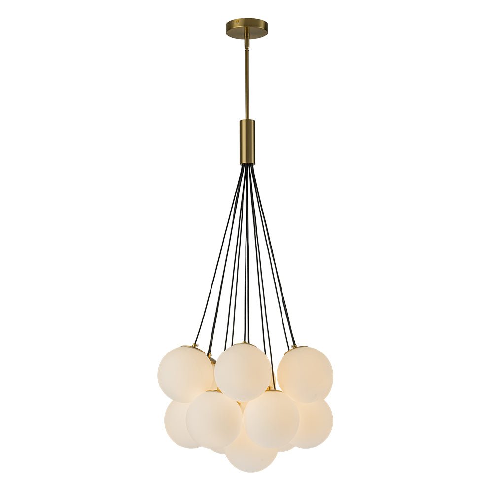 Pendantlightie - Modern 13 - Light Soap Glass Bubble Cluster Chandelier - Chandeliers - Brass -