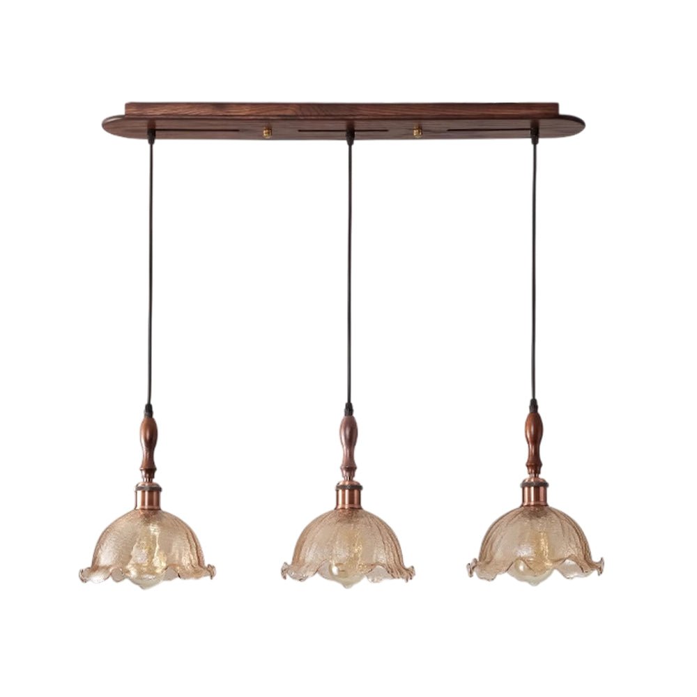 Pendantlightie - Modern 3 - Light Cluster Linear Flower Crackled Glass Pendant Light - Pendants - Small -