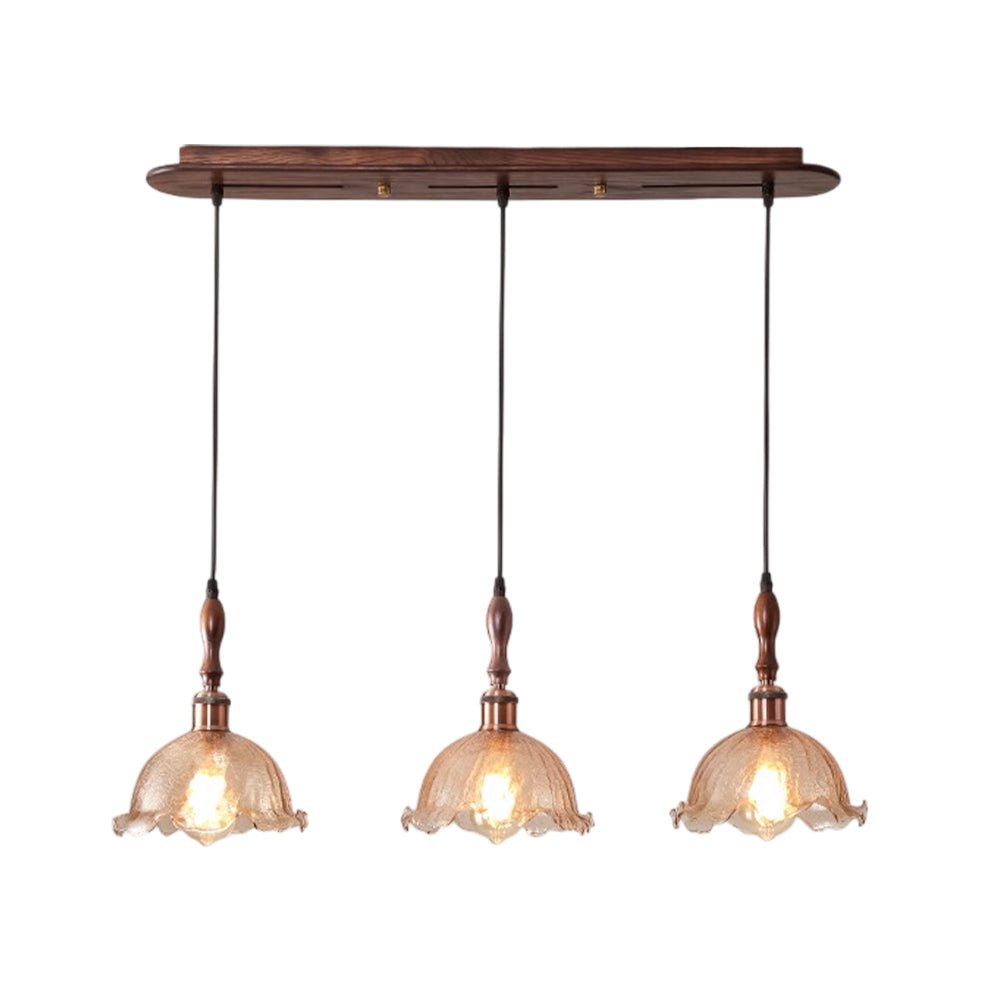 Pendantlightie - Modern 3 - Light Cluster Linear Flower Crackled Glass Pendant Light - Pendants - Small -