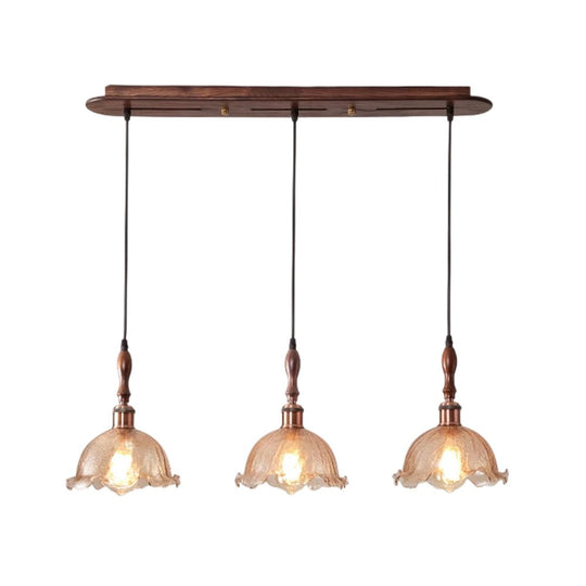 Pendantlightie - Modern 3 - Light Cluster Linear Flower Crackled Glass Pendant Light - Pendants - Small -