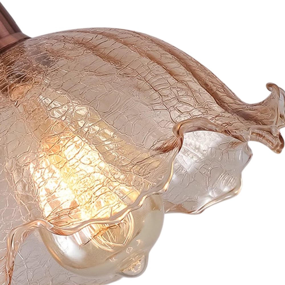 Pendantlightie - Modern 3 - Light Cluster Linear Flower Crackled Glass Pendant Light - Pendants - Small -