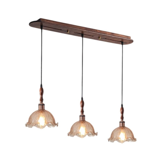 Pendantlightie - Modern 3 - Light Cluster Linear Flower Crackled Glass Pendant Light - Pendants - Small -