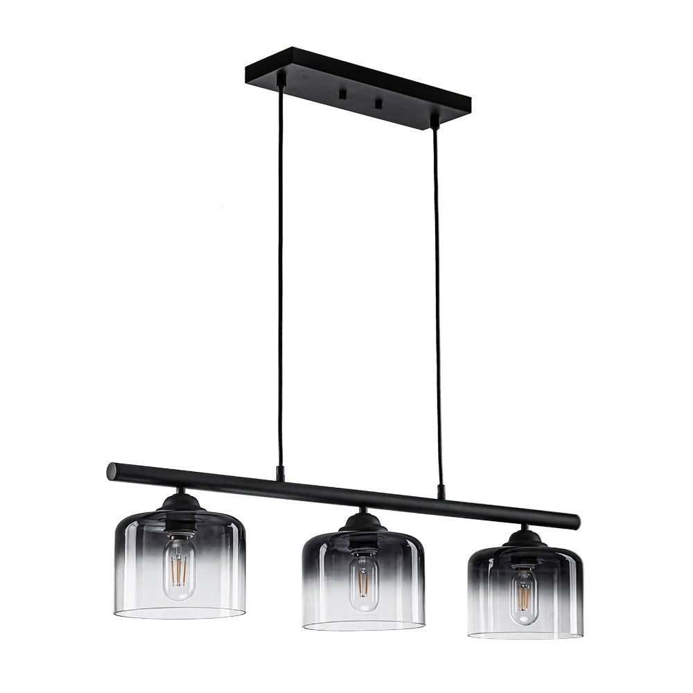 Pendantlightie - Modern 3 - Light Gradient Gray Bell Shades Kitchen Island Linear Pendant - Pendants - Gray -