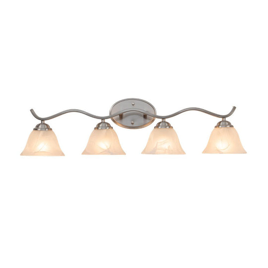 Pendantlightie - Modern 4 - Light Marble Bell Bathroom Wall Light - Wall Light - Nickel -