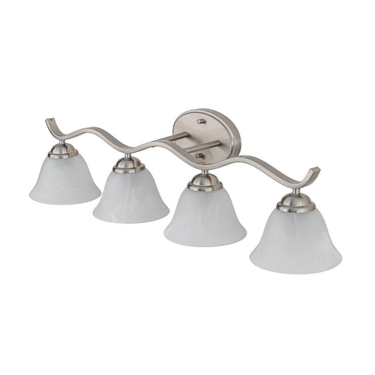 Pendantlightie - Modern 4 - Light Marble Bell Bathroom Wall Light - Wall Light - Nickel -