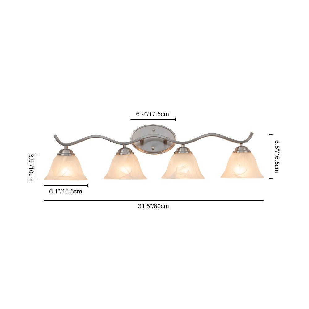 Pendantlightie - Modern 4 - Light Marble Bell Bathroom Wall Light - Wall Light - Nickel -