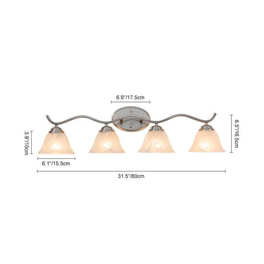 Pendantlightie - Modern 4 - Light Marble Bell Bathroom Wall Light - Wall Light - Nickel -