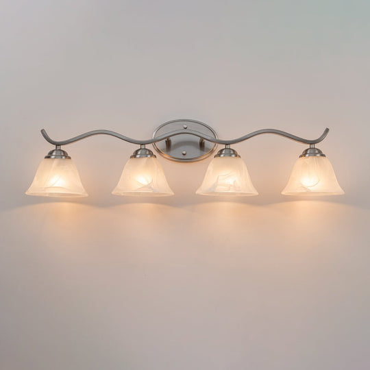 Pendantlightie - Modern 4 - Light Marble Bell Bathroom Wall Light - Wall Light - Nickel -
