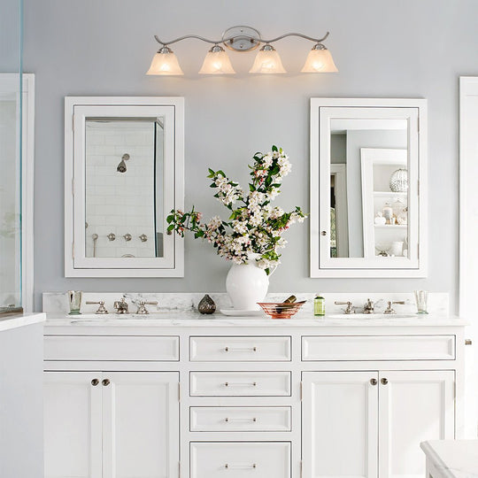 Pendantlightie - Modern 4 - Light Marble Bell Bathroom Wall Light - Wall Light - Nickel -