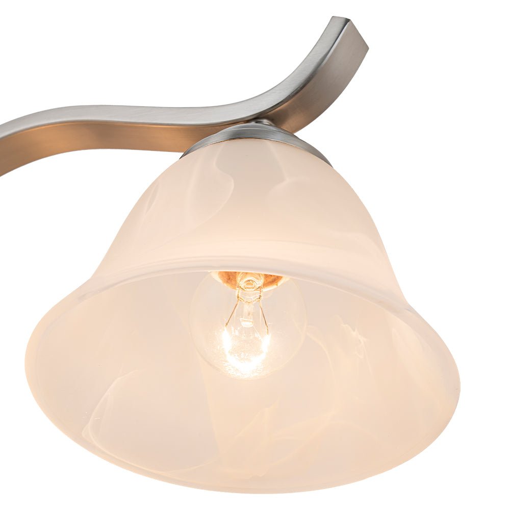 Pendantlightie - Modern 4 - Light Marble Bell Bathroom Wall Light - Wall Light - Nickel -