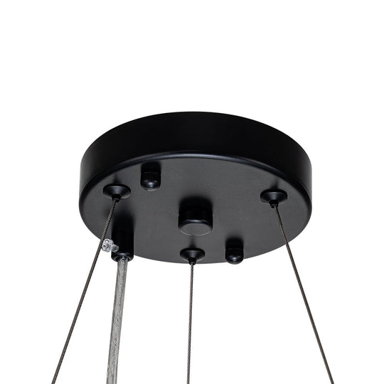 Pendantlightie - Modern 6 - Light Drum Round Glass Crystal Chandelier - Chandeliers - Chrome -