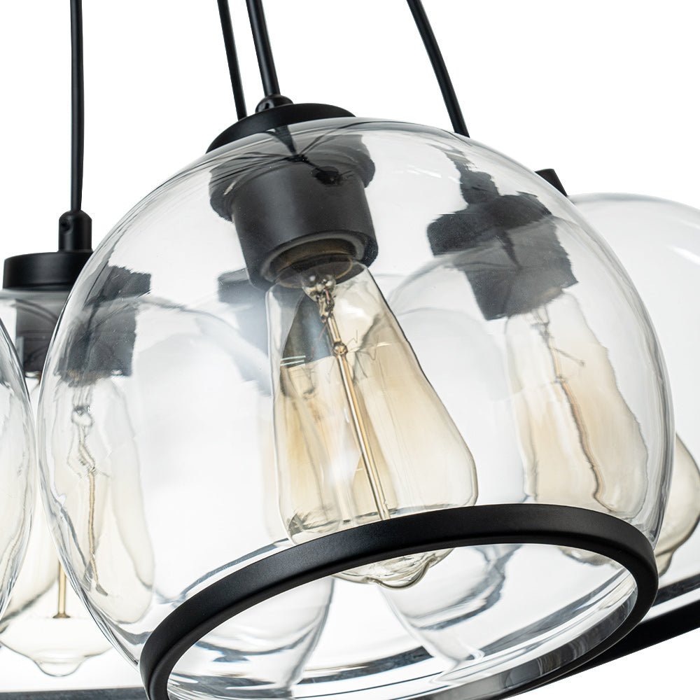 Pendantlightie - Modern 7 - Light Clear Cluster Glass Pendant Light - Pendants - Black -