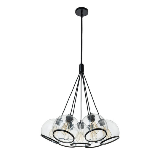 Pendantlightie - Modern 7 - Light Clear Cluster Glass Pendant Light - Pendants - Black -