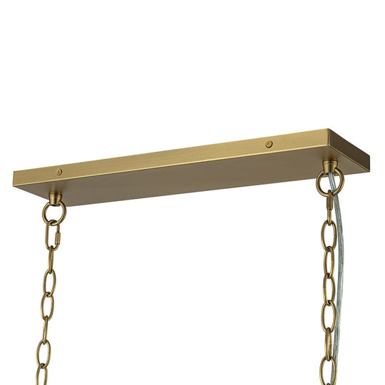 Pendantlightie - Modern 8 - Light Linear Ribbed Glass Bubble Tiered Island Chandelier - Chandeliers - Brass -