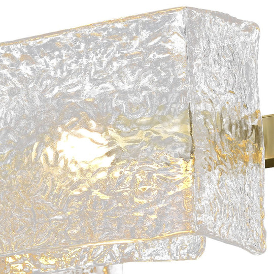 Pendantlightie - Modern 8 - Light Textured Glass Linear Shaded Chandelier - Chandeliers - Brass -