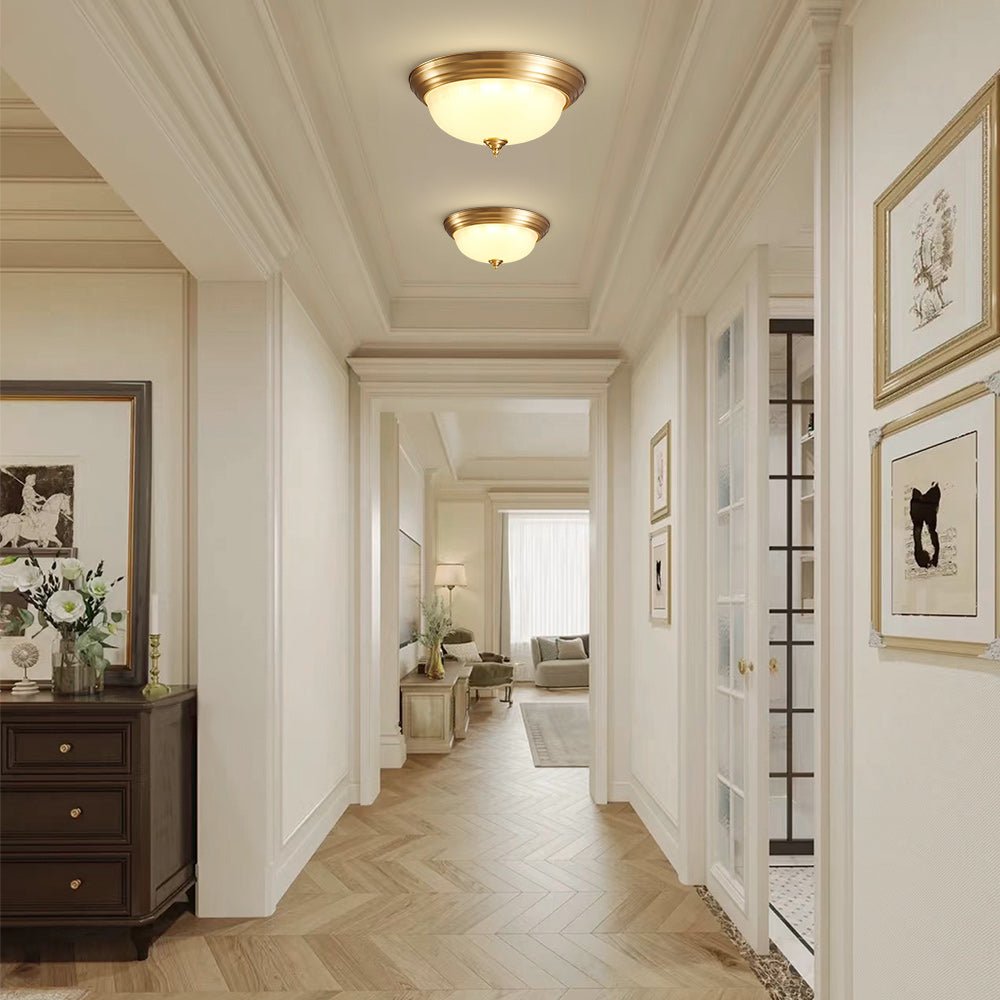 Pendantlightie-Modern Dimmable Led Bowl Flush Mount Ceiling Light-Flush Mount-Brass-