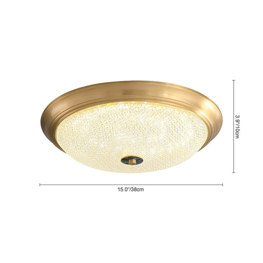 Pendantlightie-Modern Dimmable Three-Color Led Bowl Flush Mount Ceiling Light-Flush Mount-Gold-