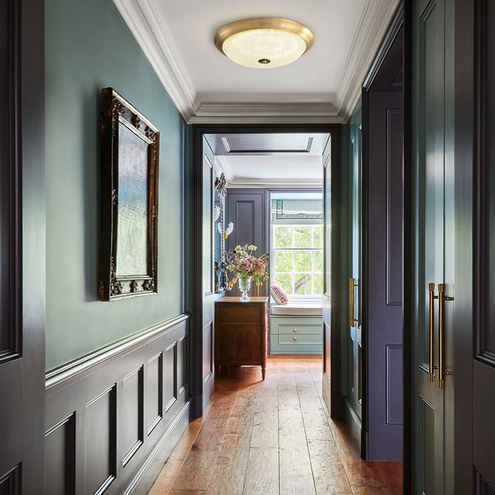 Pendantlightie-Modern Dimmable Three-Color Led Bowl Flush Mount Ceiling Light-Flush Mount-Gold-