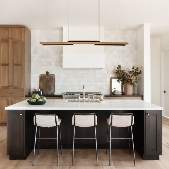 Pendantlightie - Modern Farmhouse 2 - Light Linear Led Rectangle Wood Pendant Light - Pendants - Warm White Light -