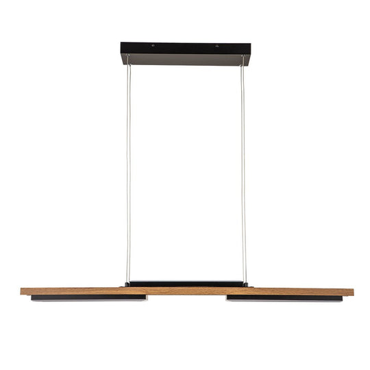 Pendantlightie - Modern Farmhouse 2 - Light Linear Led Rectangle Wood Pendant Light - Pendants - Warm White Light -