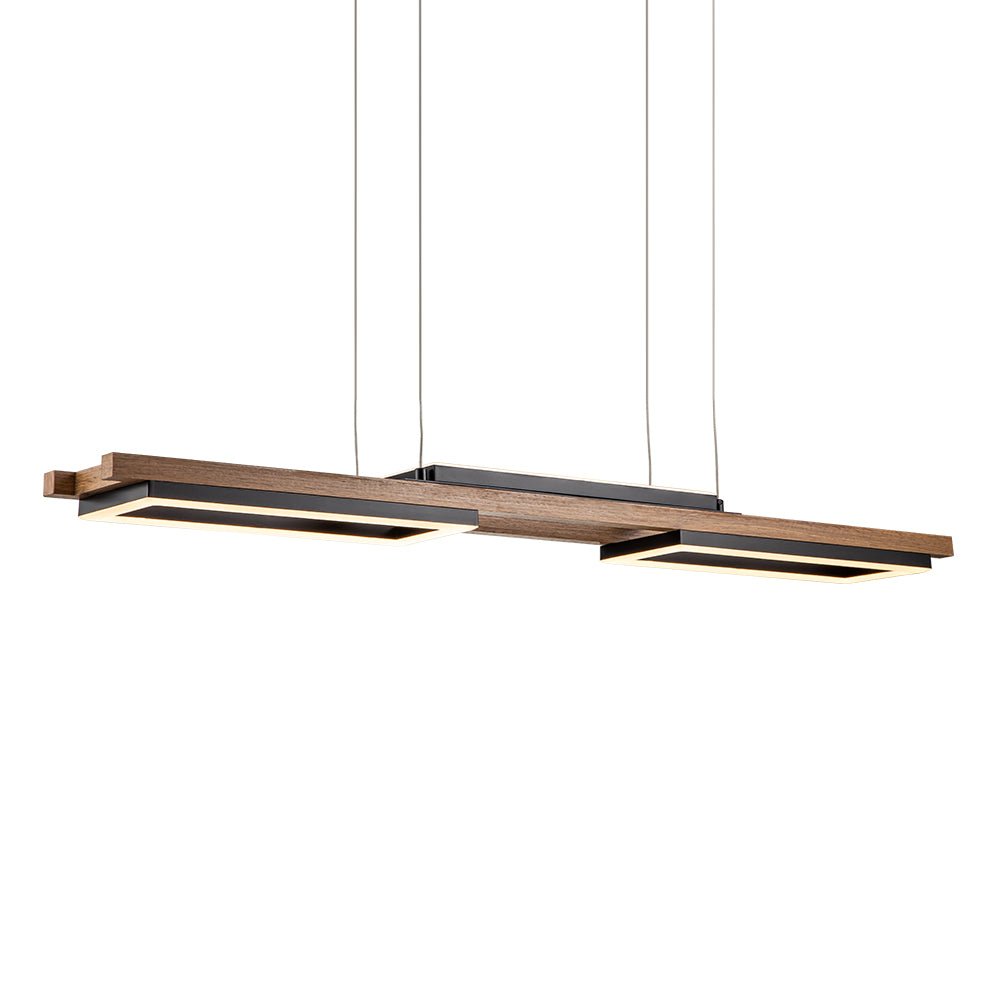 Pendantlightie - Modern Farmhouse 2 - Light Linear Led Rectangle Wood Pendant Light - Pendants - Warm White Light -