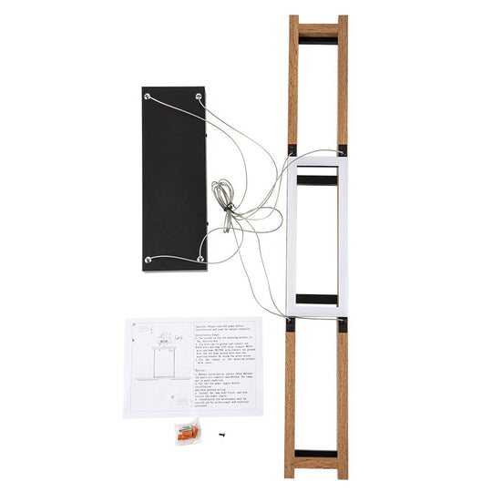 Pendantlightie - Modern Farmhouse 2 - Light Linear Led Rectangle Wood Pendant Light - Pendants - Warm White Light -