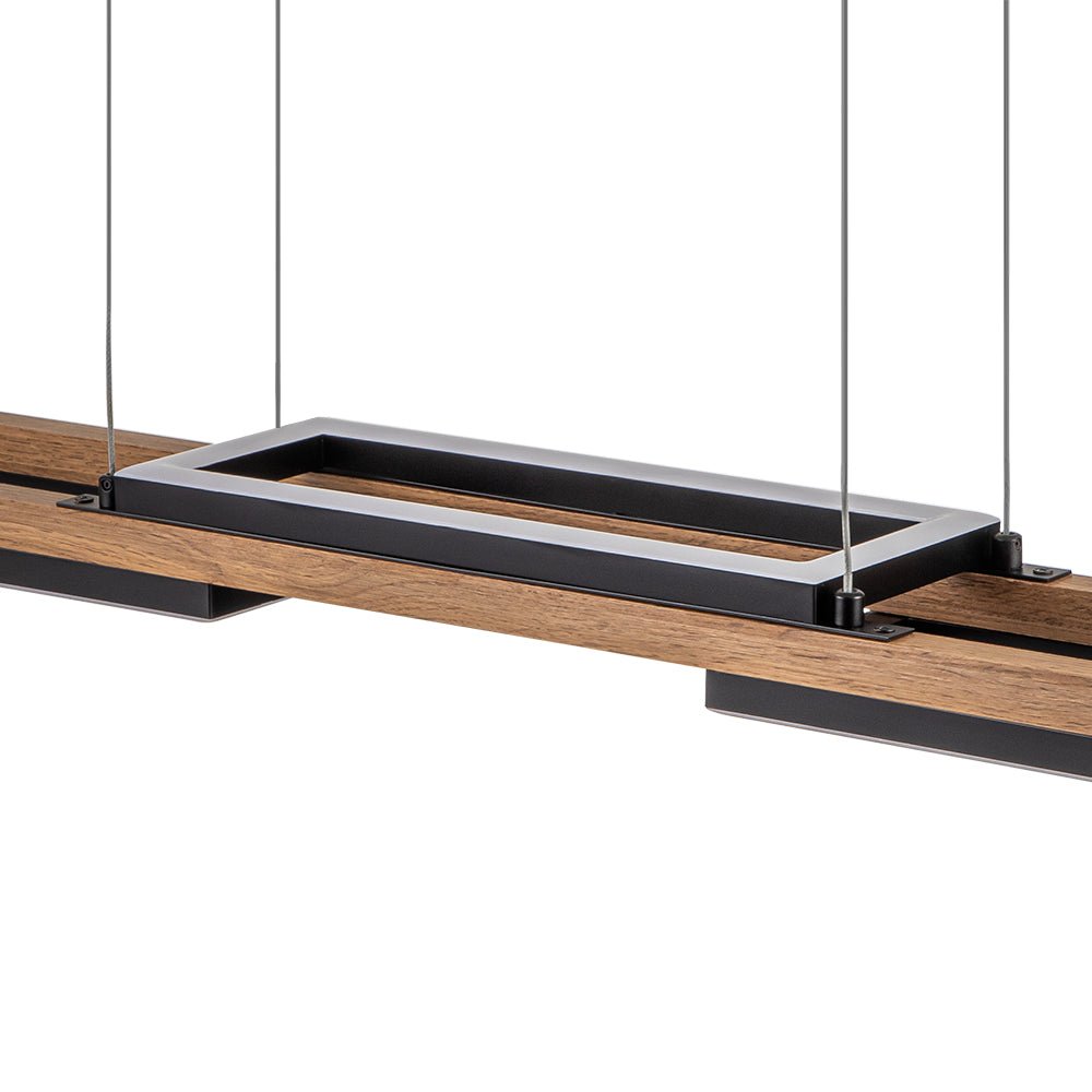 Pendantlightie - Modern Farmhouse 2 - Light Linear Led Rectangle Wood Pendant Light - Pendants - Warm White Light -