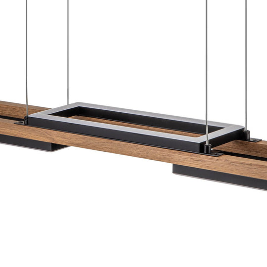 Pendantlightie - Modern Farmhouse 2 - Light Linear Led Rectangle Wood Pendant Light - Pendants - Warm White Light -