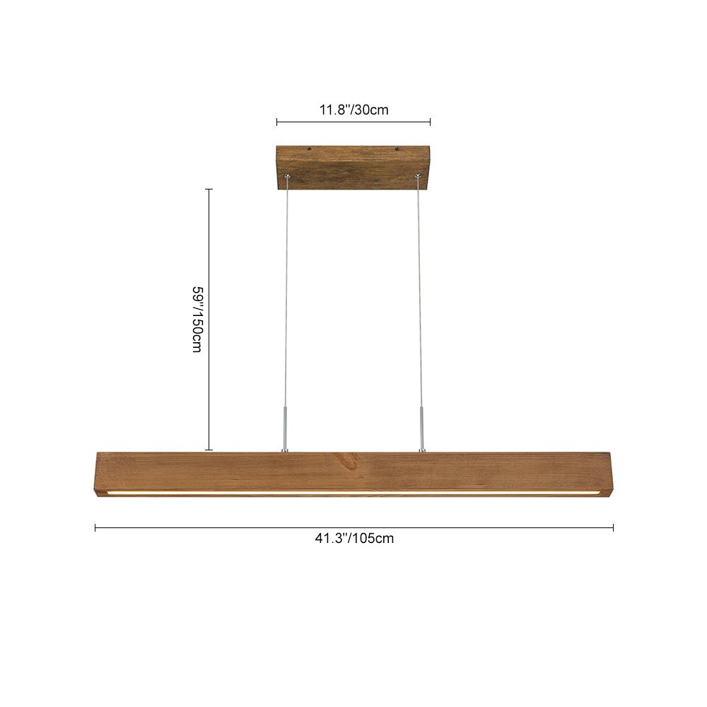 Pendantlightie-Modern Farmhouse Wood Linear Led Pendant-Pendants-Walnut-