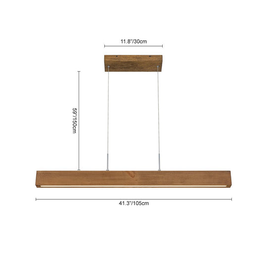 Pendantlightie-Modern Farmhouse Wood Linear Led Pendant-Pendants-Walnut-