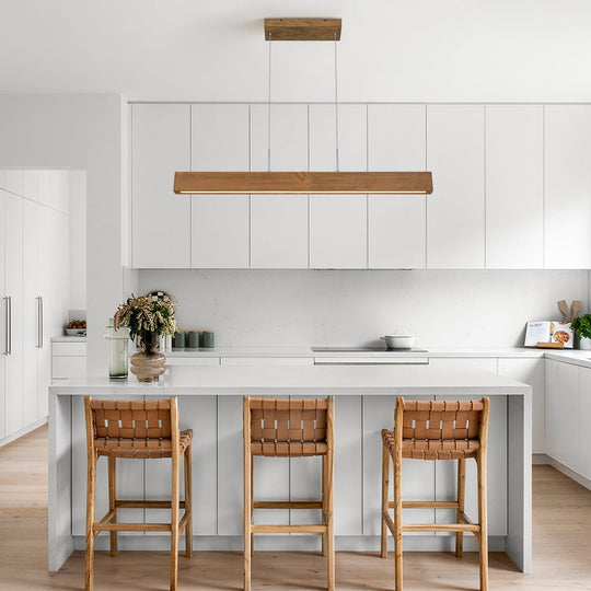 Pendantlightie-Modern Farmhouse Wood Linear Led Pendant-Pendants-Walnut-