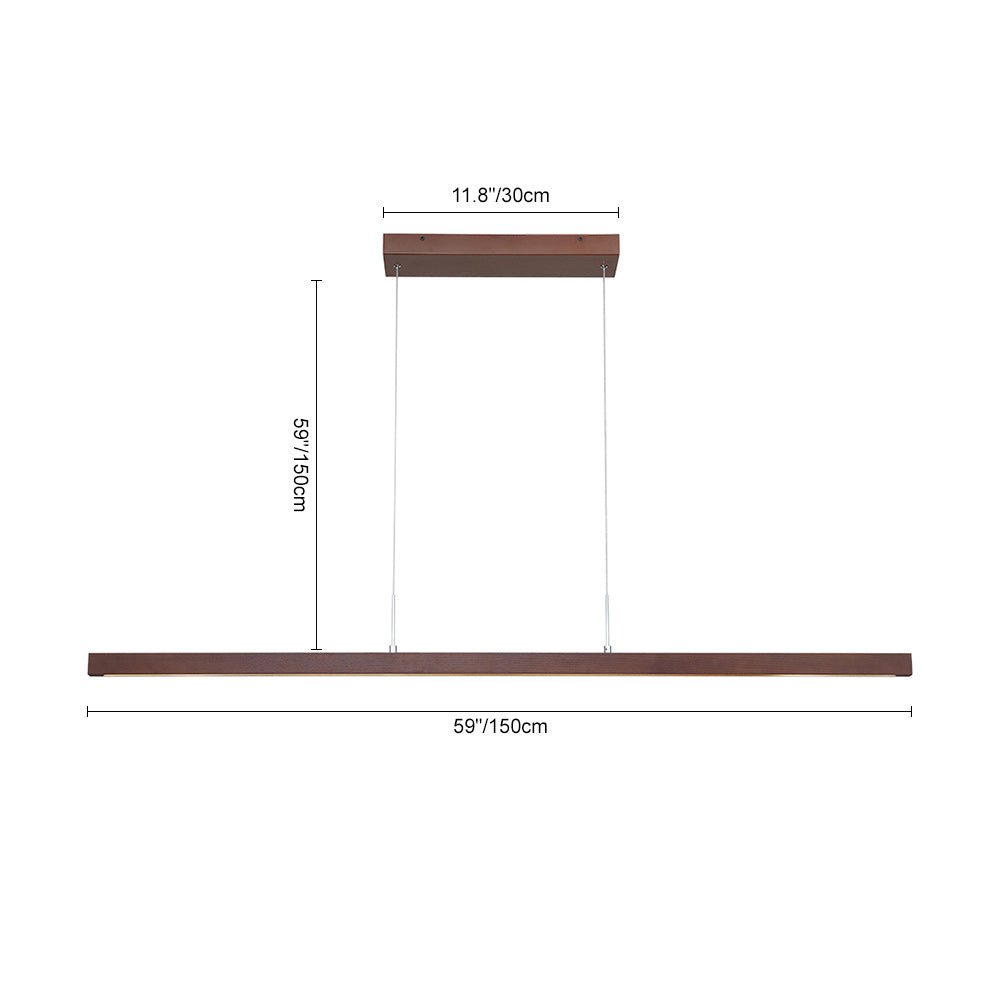 Pendantlightie-Modern Farmhouse Wood Linear Led Pendant-Pendants-Walnut-