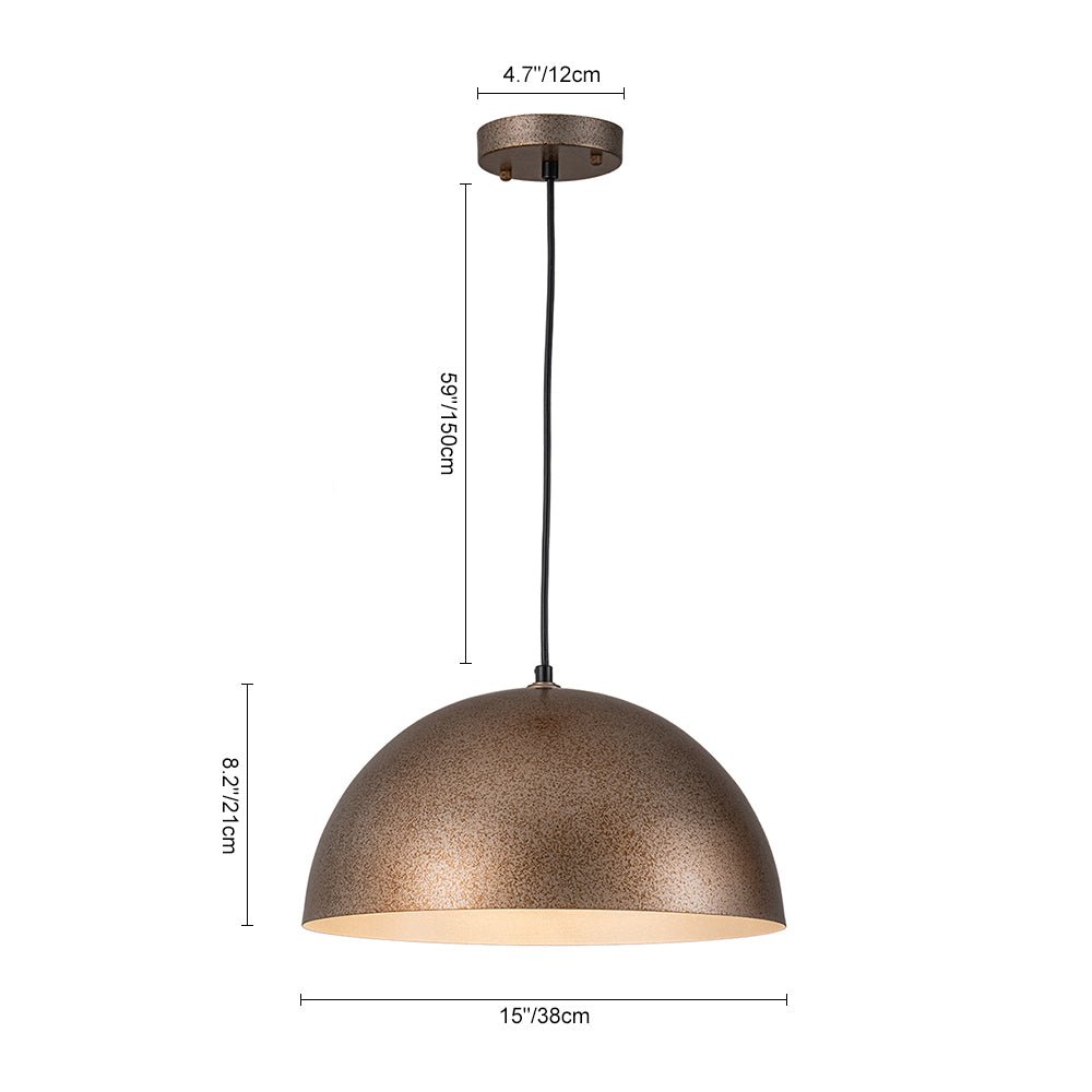 Pendantlightie-Modern Industrial 1-Light Metal Dome Pendant Light For Dining Area-Pendants-23.6 in (60 cm)-