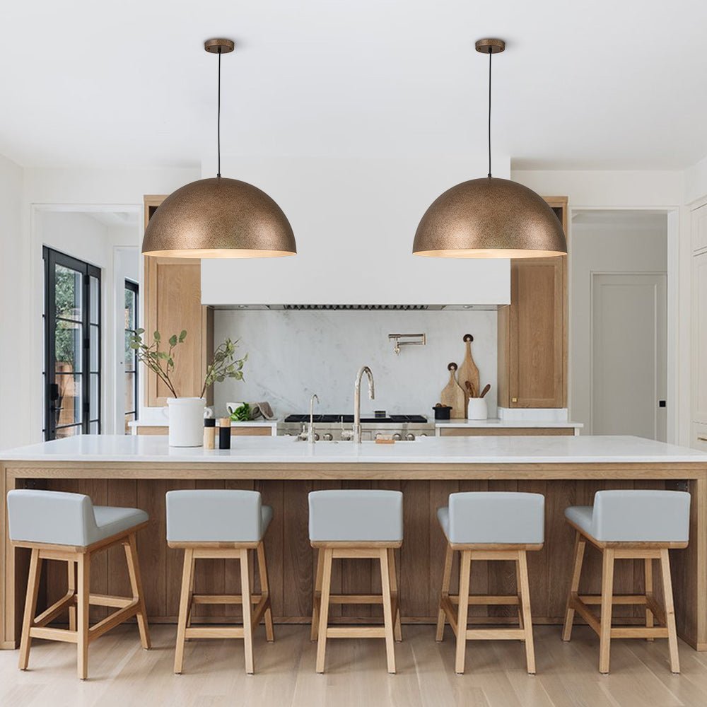 Pendantlightie-Modern Industrial 1-Light Metal Dome Pendant Light For Dining Area-Pendants-23.6 in (60 cm)-