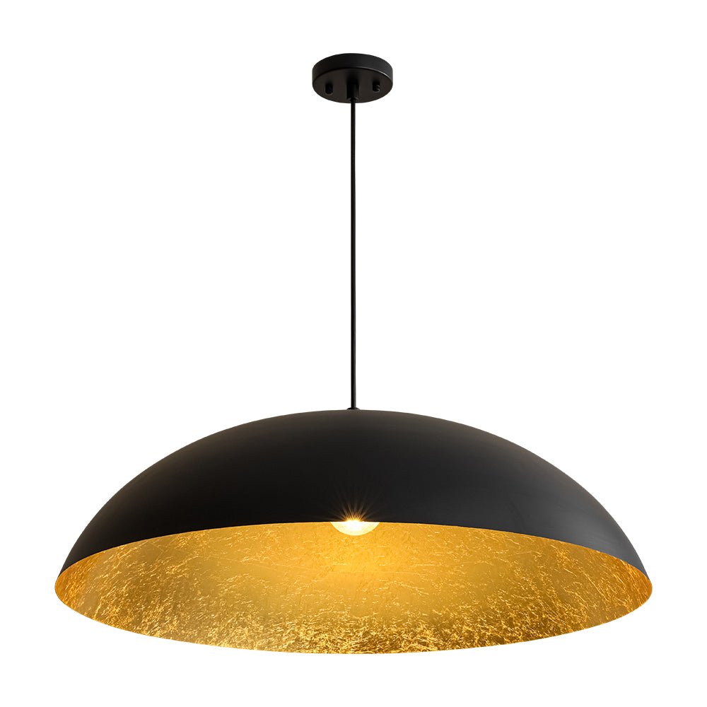 Pendantlightie - Modern Industrial 1 - Light Metal Large Dome Pendant Light - Pendants - Black -