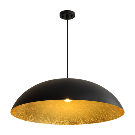 Pendantlightie - Modern Industrial 1 - Light Metal Large Dome Pendant Light - Pendants - Black -