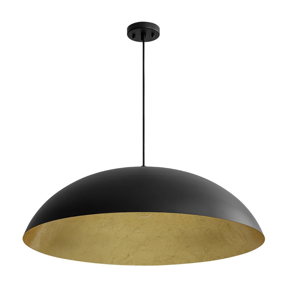 Pendantlightie - Modern Industrial 1 - Light Metal Large Dome Pendant Light - Pendants - Black -