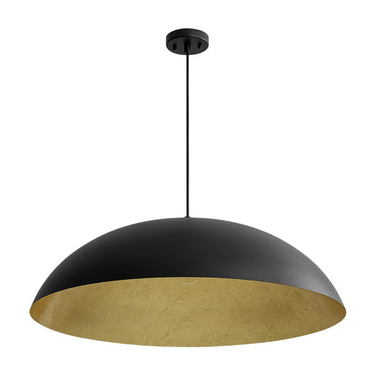 Pendantlightie - Modern Industrial 1 - Light Metal Large Dome Pendant Light - Pendants - Black -