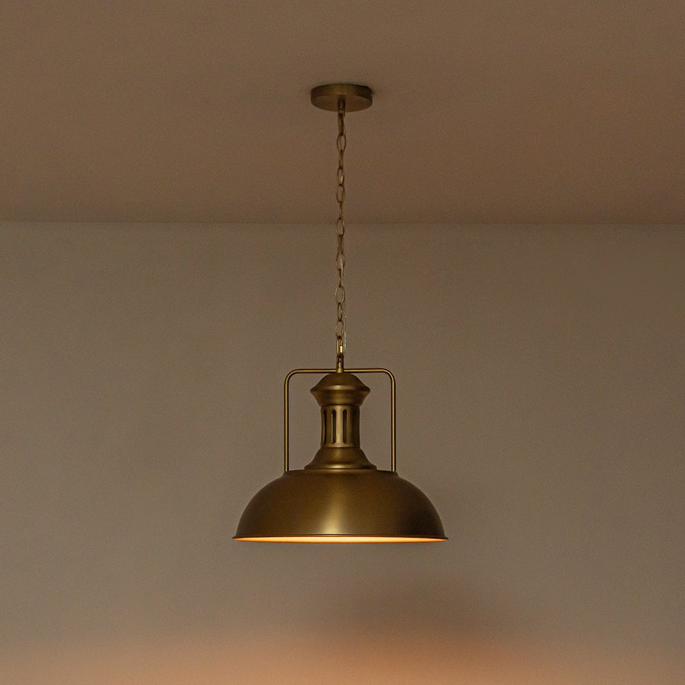 Pendantlightie - Modern Industrial 1 - Light Metal Single Dome Pendant Light - Pendants - Gold -