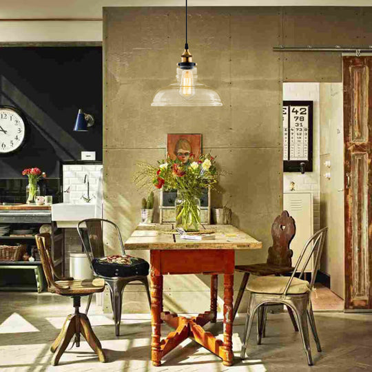 Pendantlightie-Modern Industrial Clear Glass Single Dome Pendant Light-Pendants--