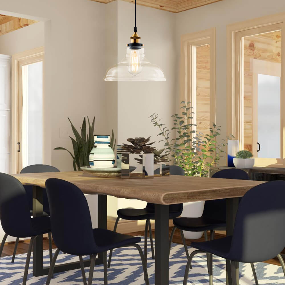 Pendantlightie-Modern Industrial Clear Glass Single Dome Pendant Light-Pendants--