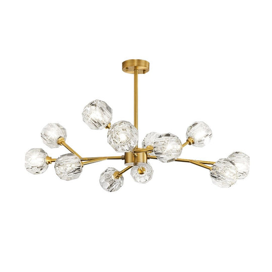 Pendantlightie - Modern Luxury 12 - Light Sputnik Crystal Chandelier - Chandeliers - Brass -