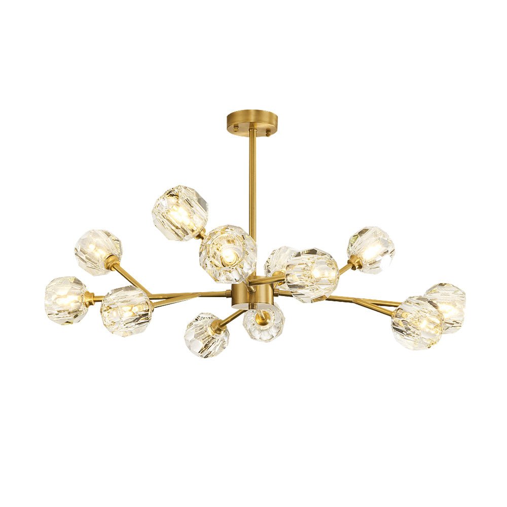 Pendantlightie - Modern Luxury 12 - Light Sputnik Crystal Chandelier - Chandeliers - Brass -