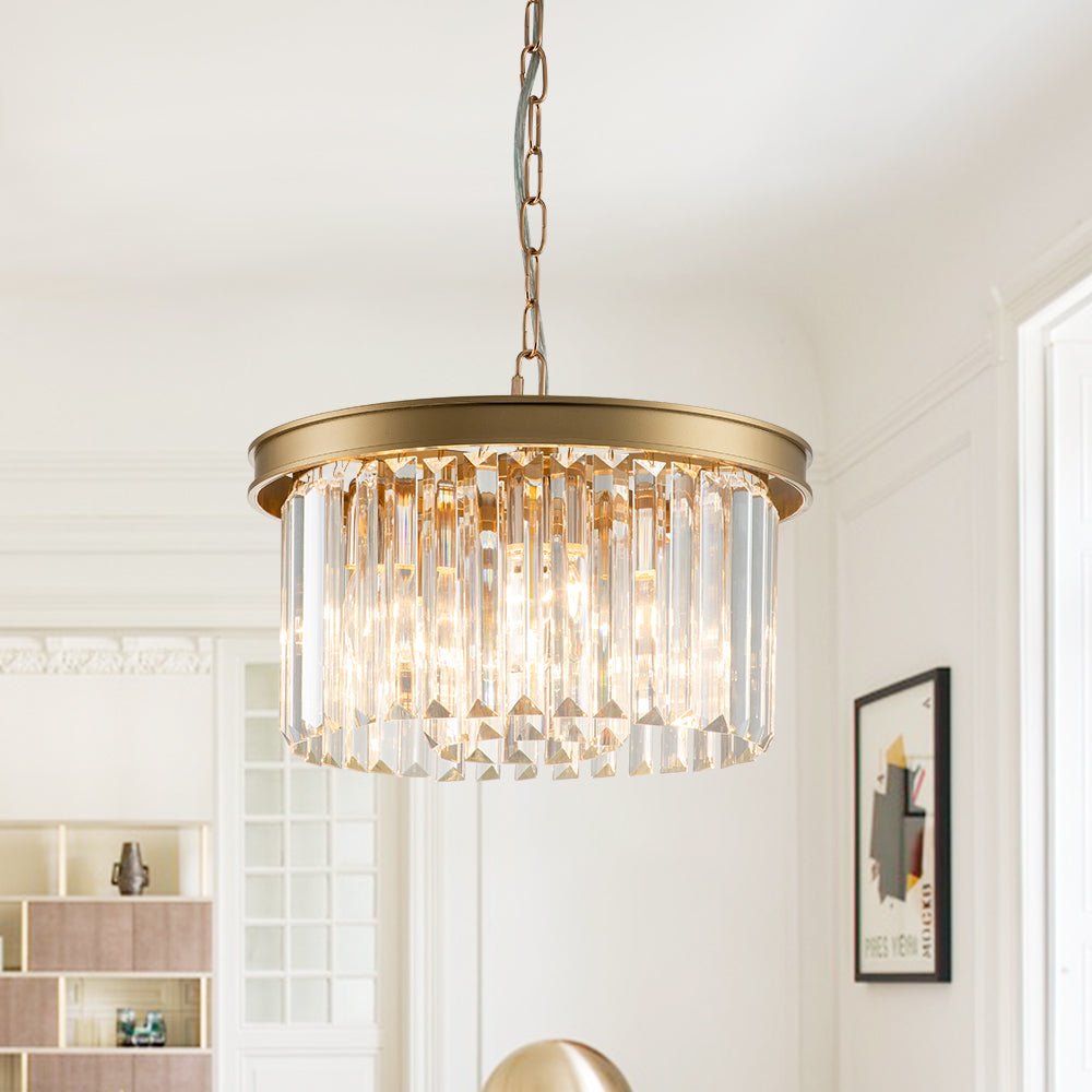 Pendantlightie-Modern Luxury 5-Light Round Layered Crystal Chandelier-Chandeliers-Gold-