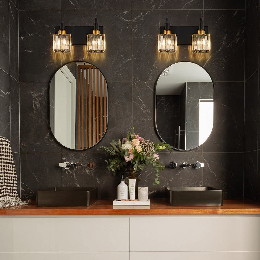 Pendantlightie-Modern Luxury Bathroom Crystal Wall Light-Wall Light-Chrome-2Lt