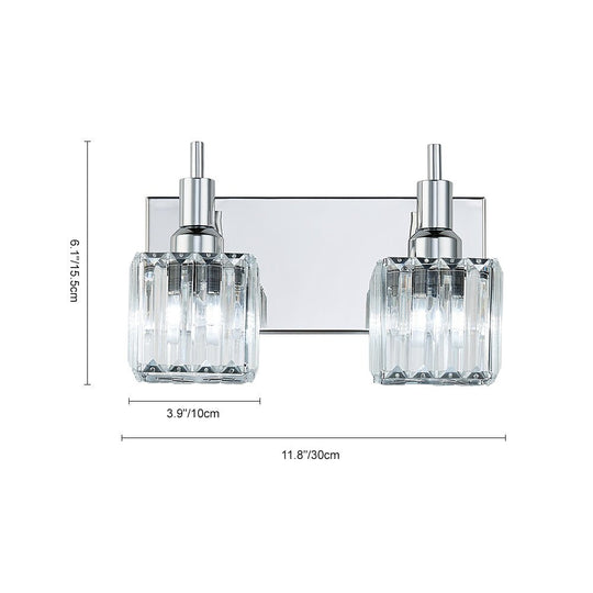 Pendantlightie-Modern Luxury Bathroom Crystal Wall Light-Wall Light-Chrome-4Lt